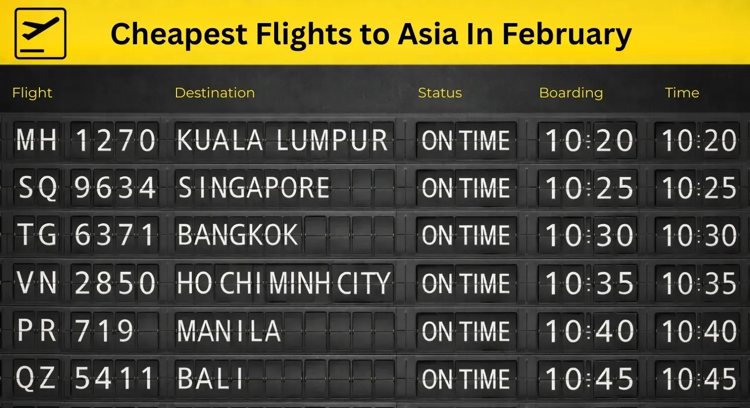 UK to Southeast Asia: Monthly Cheap Flight Update